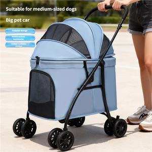 Cochecito Deportivo Plegable Multifuncional Impermeable de Aluminio <span class=keywords><strong>para</strong></span> Mascotas con Bolsa <span class=keywords><strong>para</strong></span> Perros, 4 Ruedas, <span class=keywords><strong>para</strong></span> Exteriores - Product Image 4