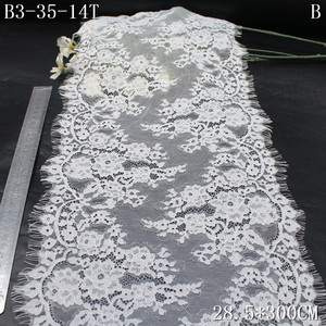 Pizzo Chantilly Francese all'Ingrosso, Pizzo a Ciglia Floreale Bianco Personalizzato da 22 cm <span class=keywords><strong>per</strong></span> Designer di Lingerie <span class=keywords><strong>Femminile</strong></span> - Product Image 6