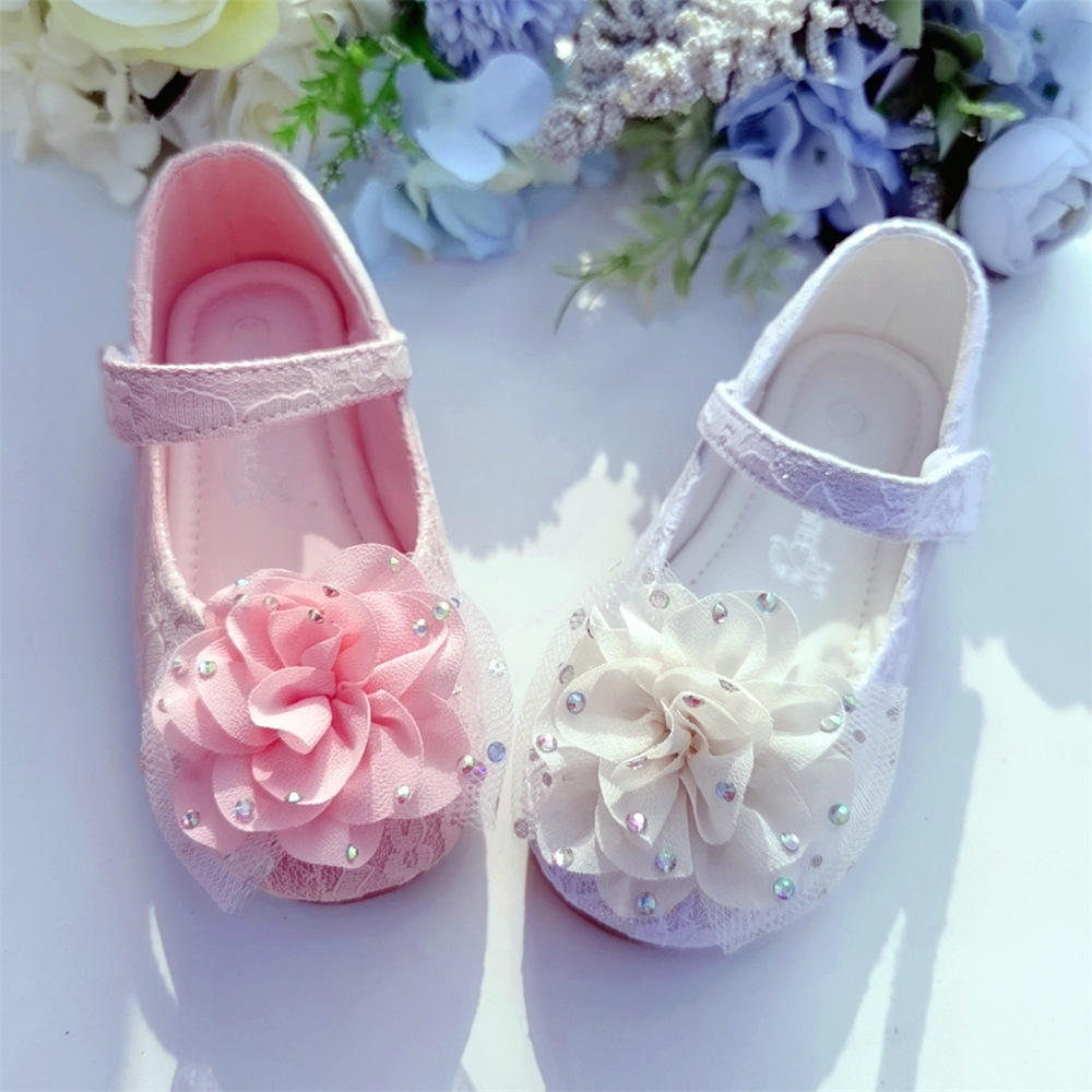 Alibaba Scarpe 2020 Ragazza Girls' Pink White Rose Diamond