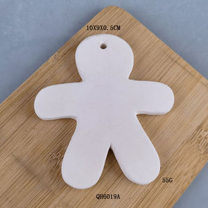 Adornos de Cerámica Esmaltada en Forma de Estrella de Nieve con Animales Blancos, Base Plana para Manualidades, Dolomita para Decoración de Fiestas Navideñas - Product Image 5