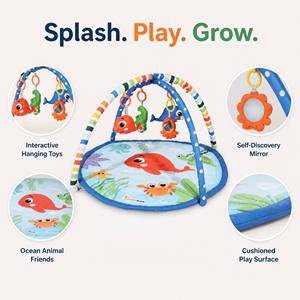 Tapis d'éveil pour bébé - Tapis <span class=keywords><strong>de</strong></span> jeu en coton et polyester doux - Jouet éducatif sportif - Product Image 4