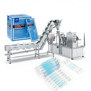 Máquina automática dispensadora y contadora de hisopos de algodón con sellado de yodio y envasado, elevador de tazones de plástico con bomba central multifunción - Product Image 1