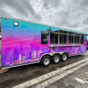 Grande remorque alimentaire mobile à trois essieux, entièrement équipée, pour la restauration de rue - Product Image 1