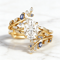 Bague ouverte ajustable double couche ovale en alliage de cuivre tendance, sertie de zircons multicolores, plaquée or 18 carats, motif feuille, de luxe