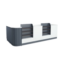 Comptoir de caisse d'angle en acier, design simple pour magasin, supermarché, épicerie, personnalisable, commercial