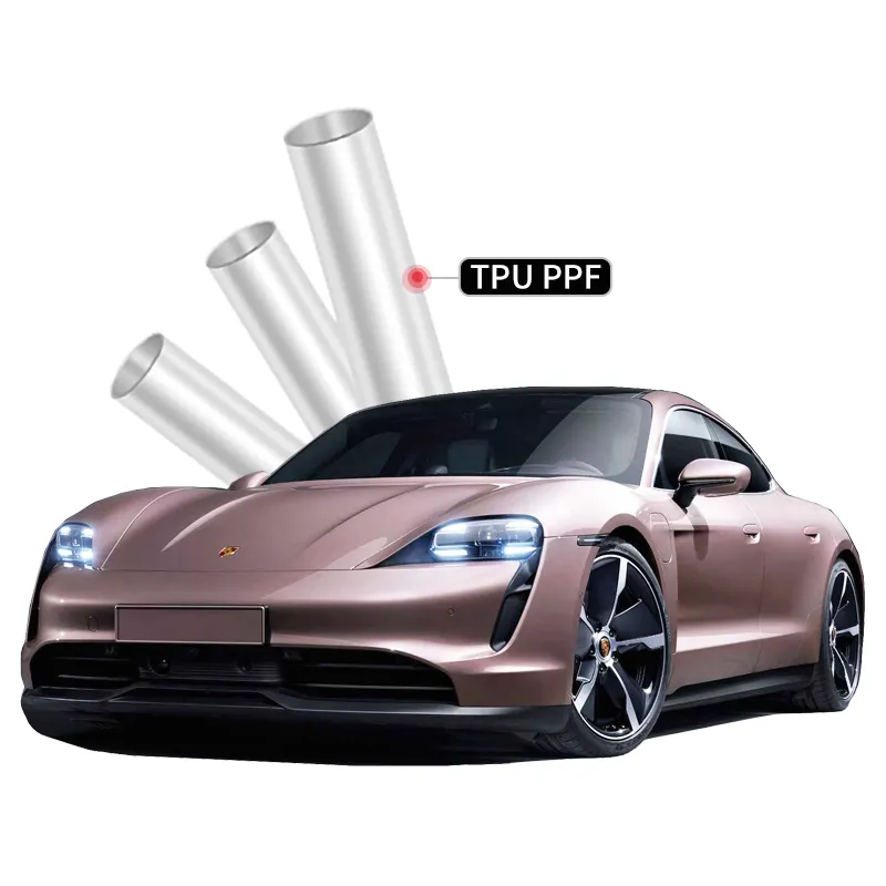 1.52x15m खरोंच को रोकने के पारदर्शी उज्ज्वल TPU पीपीएफ गर्म मरम्मत कार रंग संरक्षण फिल्म