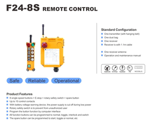 Liên span không dây <span class=keywords><strong>RF</strong></span> F24-8S công nghiệp cần cẩu điều khiển từ xa máy phát và máy thu - Product Image 2