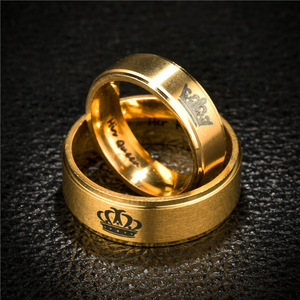 Anelli Corona in Acciaio Inossidabile <span class=keywords><strong>Re</strong></span> e Regina Dorati Anelli d'Amore per Coppie e Innamorati - Product Image 5