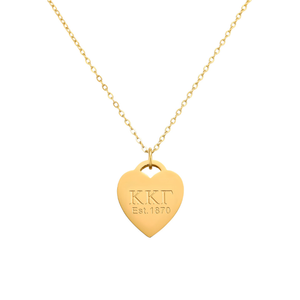 Collier en acier inoxydable Jietao avec pendentifs en forme de cœur, marchandises de sororité, cadeaux de sororité pour femmes, Chi Omeg Tri Delta Alpha Omicron Pi - Product Image 5