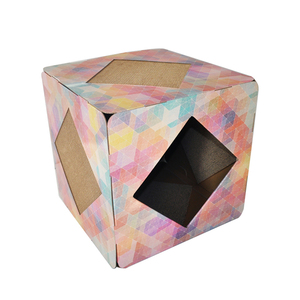 Vente en gros d'usine : Maison <span class=keywords><strong>cube</strong></span> griffoir classique en carton ondulé de haute qualité, écologique et durable, emballée en carton pour chats - Product Image 6