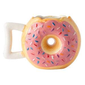 Taza de Cerámica Rosa Glaseada para Café, Diseño de Donut - Product Image 1