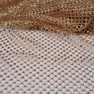 Glitter Fabric Crystal Rhinestone Mesh Net Elastic Cuttable for