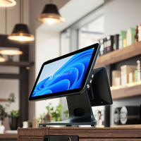 Système de point de vente DY tout-en-un avec écran tactile 15,6 + 11,6 pouces, Windows/Android, Google Store, avec deux écrans 11,6 pouces