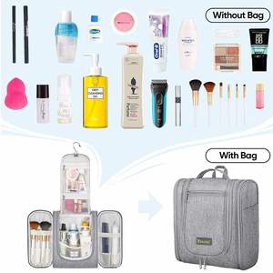 Large Storage Hanging Toiletry Travel <b>Bag</b> with Hook New Cosmetic Makeup and Jewelry Organizer for Men Women for Bathroom Use - Product Image 5