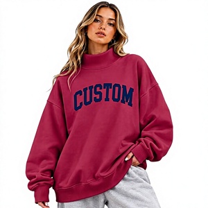 Sweat-shirt surdimensionné à col montant avec logo brodé personnalisé, doté de propriétés écologiques, respirantes et à séchage rapide - Product Image 1