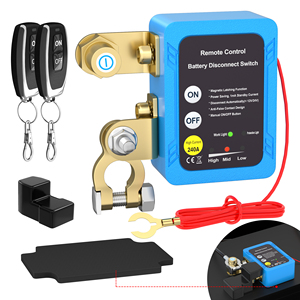 Interrupteur magnétique de déconnexion de batterie de voiture 12V 240A, coupe-circuit de batterie à distance avec voyant lumineux et télécommande - Product Image 1