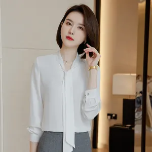 Hot Selling Long Sleeved Shirt Solid Casual Slim Fitting Temperament Women's Shirt Suit Bottom Top