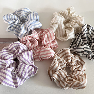 Nueva versión coreana Simple encaje blanco raya Color pelo <span class=keywords><strong>Scrunchies</strong></span> mujeres dulce versátil banda para el cabello cuerda chica banda de goma - Product Image 3