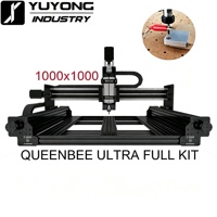 Kit complet CNC noir 1010 QueenBee Ultra avec rails linéaires améliorés, graveur de bois, personnalisable directement en usine