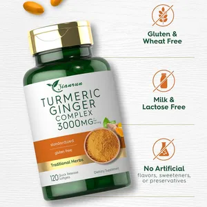 Wholesale Private Label Curcumin Softgels Herbal Extract Supplement Curcumin Turmeric Ginger Soft Capsules OEM