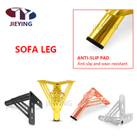 Jieying pieds de table basse en métal en forme de Y base de canapé en métal or 15cm fer lit canapé jambe meubles matériel accessoires