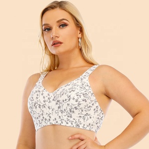 <span class=keywords><strong>Reggiseno</strong></span> traspirante larga tracolla in cotone Wireless Plus Size stampata in stile cinese tazza sottile - Product Image 3