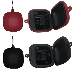 Capa de silicone macio para estojo de fone de ouvido, para beats powerbeats pro, com chaveiro