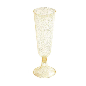 Juego <span class=keywords><strong>de</strong></span> 25 Copas <span class=keywords><strong>de</strong></span> Champán Desechables <span class=keywords><strong>de</strong></span> Plástico PS Transparente con Purpurina Dorada/Plateada <span class=keywords><strong>de</strong></span> 4.7oz/150ml para Bodas y Fiestas - Product Image 1