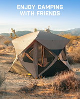 Tente instantanée personnalisée Pop Cabin Setup, montage en 60 secondes, tente portable avec auvent, résistante au vent, pour le camping en plein air, le overlanding, une chambre, 4-5 personnes