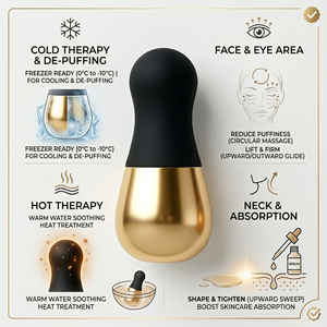 Rouleau de glace et globes de glace en acier inoxydable personnalisés, <span class=keywords><strong>anti</strong></span>-gonflement, apaisants et rafraîchissants pour le visage, les yeux et le corps, masseur manuel - Product Image 2