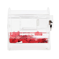Distributeur de billets de tombola rotatif en acrylique transparent moderne avec serrure et logo personnalisé