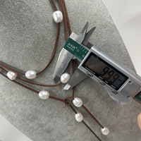 Collier long en perles Edison de luxe Yuemoon AA+ de bonne qualité, 150 cm, perles de riz 100 % naturelles de 10 mm
