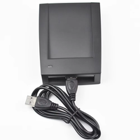 Lector de Tarjetas de Proximidad Inteligente USB de Escritorio de 13.56MHz, ISO14443A, ABS, Negro, Compatible con Distancia de Lectura de 0-3m