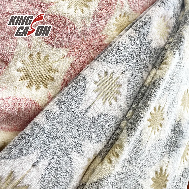 Kingcason toptan kumaş tedarikçiler için 100% Polyester folyo polar bebek kumaş bebek yatak setleri/battaniye/ev tekstili
