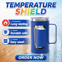 Mug isotherme portable en acier inoxydable 16 oz avec couvercle transparent pour le bureau – Expérience d'expédition FCL riche en valeur, vente en gros