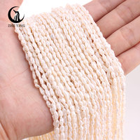 Perles de culture d'eau douce en forme de riz A+ de 2-3 mm en gros, perles en vrac pour la fabrication de bijoux, bracelets, colliers, perles naturelles