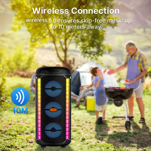 3x3 inch loa siêu trầm HIFI siêu Bass bên màu xanh răng Stereo woofer RGB ánh sáng DJ kích thước lớn karaoke Microphone tháp Loa - Product Image 2