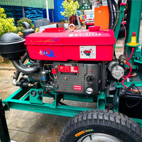 Machine de forage de puits d'eau hydraulique diesel tractée, profondeur de forage 100m-150m, équipement de forage de puits portable
