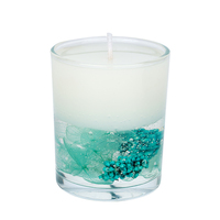 Echte Blumen-Gelwachskerzen Aromatherapie Ätherisches Öl Duft für Feiertagsgeschenkbox Kristallbecher