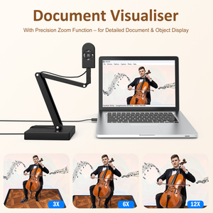 กล้องถ่ายเอกสาร USB 12MP และเว็บแคม 4K พร้อมซูมดิจิตอล โฟกัสอัตโนมัติ ไมโครโฟนในตัว ไฟ LED สำหรับขนาด A3 เหมาะสำหรับการเรียนทางไกล - Product Image 3