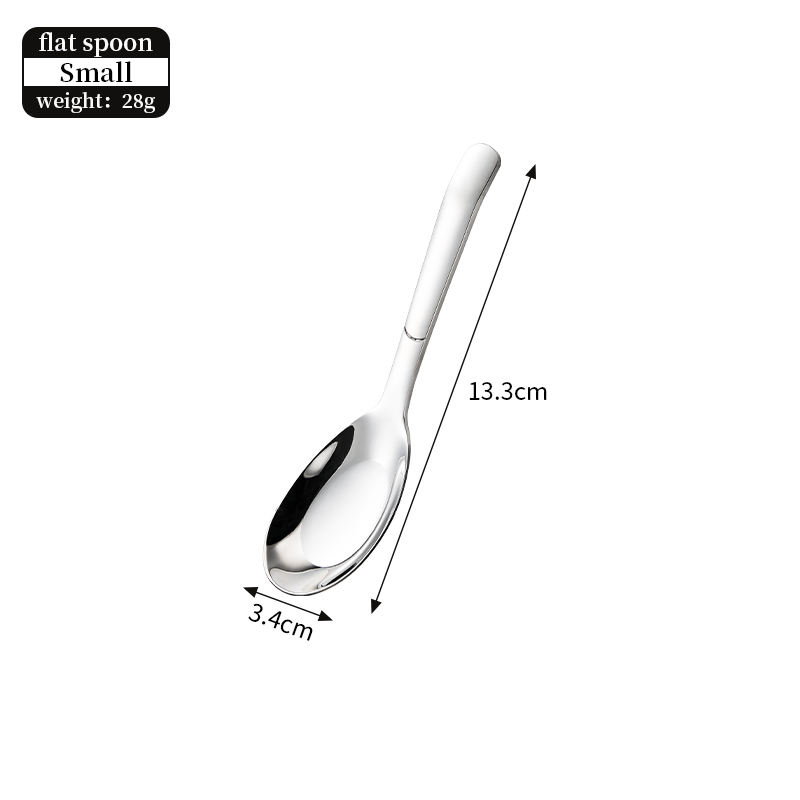 316L curved handle flat-bottomed spoon small