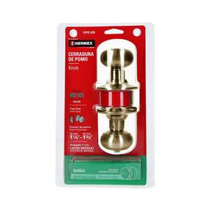 Hermex CEPO-22B Antique Brass Oval Bathroom Lock <b>Toilet</b> <b>Push</b> <b>Buttons</b> - Product Image 1