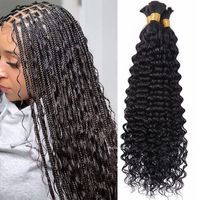 Extensions de cheveux naturels noirs brésiliens Remy de qualité supérieure, cheveux vierges alignés sur la cuticule, cheveux bouclés profonds pour tresses bohèmes