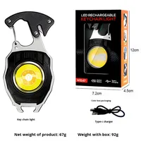 Lampe de travail porte-clés multifonctionnelle, briquet rechargeable, portable, camping, réparation automobile, LED, lumière forte, mini lampe