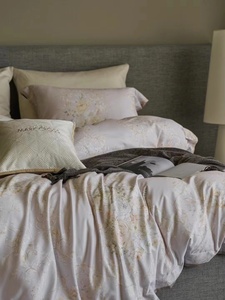 Bộ đồ giường Cotton chải Bộ khăn trải giường hoa cotton dài chủ yếu mật độ cao tấm phẳng tấm chăn 4 chiếc vải lanh nhà - Product Image 5