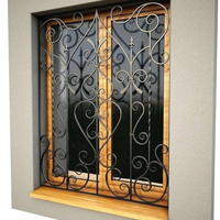 Barras de seguridad decorativas de acero para ventanas, barras de hierro forjado para construcción, OEM