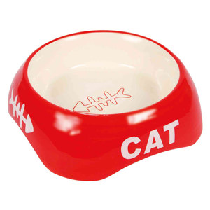 Comedero de Cerámica para Gatos 0.2 L 13 Cm Rojo con Diseño de Espina de Pescado - Product Image 1