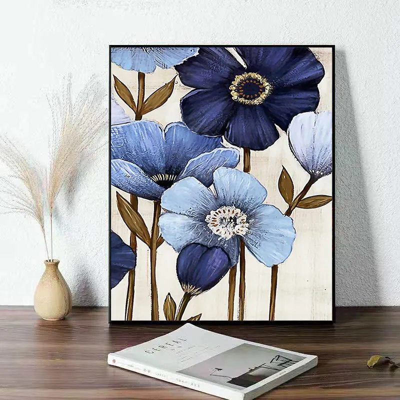 Orfon Custom Design Bloemen Diy Schilderij Op Nummer Kits 24 Kleuren Acrylverf Kleurset Voor Volwassenen