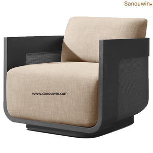 <span class=keywords><strong>Fauteuil</strong></span> d'extérieur contemporain avec tressage confortable en <span class=keywords><strong>rotin</strong></span> PE Design moderne portable pour le jardin, la piscine, la cour et l'hôtel - Product Image 5