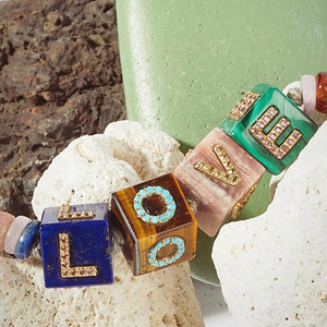 Grosir indah perhiasan kecil liontin batu alam tatahan buatan tangan DIY kalung mode berlian awal liontin jimat - Product Image 1